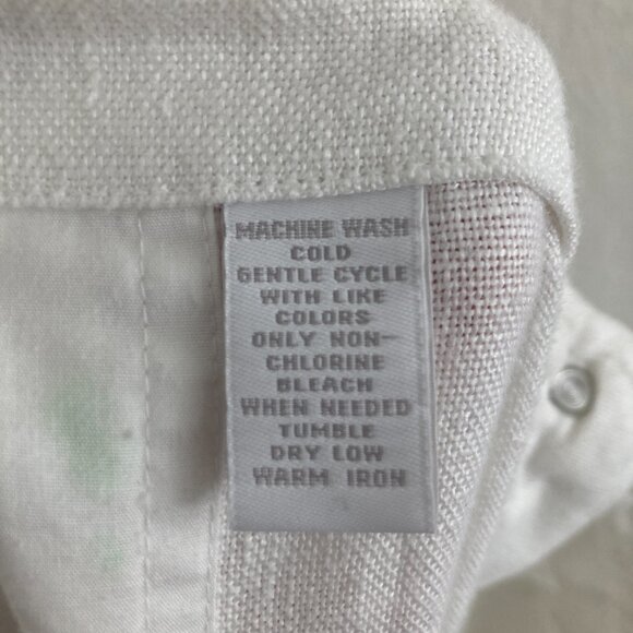 Charter Club 100% Linen White Cropped Pants Katherine Fit Beach Coast Size 16W - Picture 9 of 9